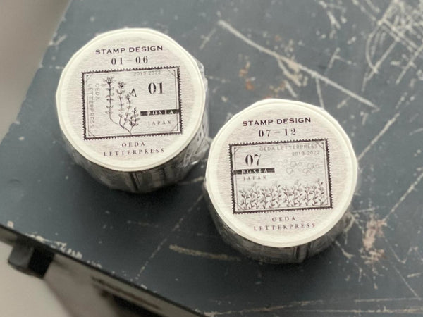 OEDA Letterpress Masking tape【 Stamp 01-06 / Stamp 07-12 】