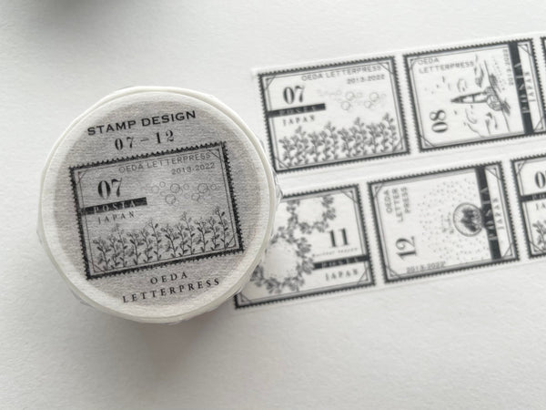 OEDA Letterpress Masking tape【 Stamp 01-06 / Stamp 07-12 】