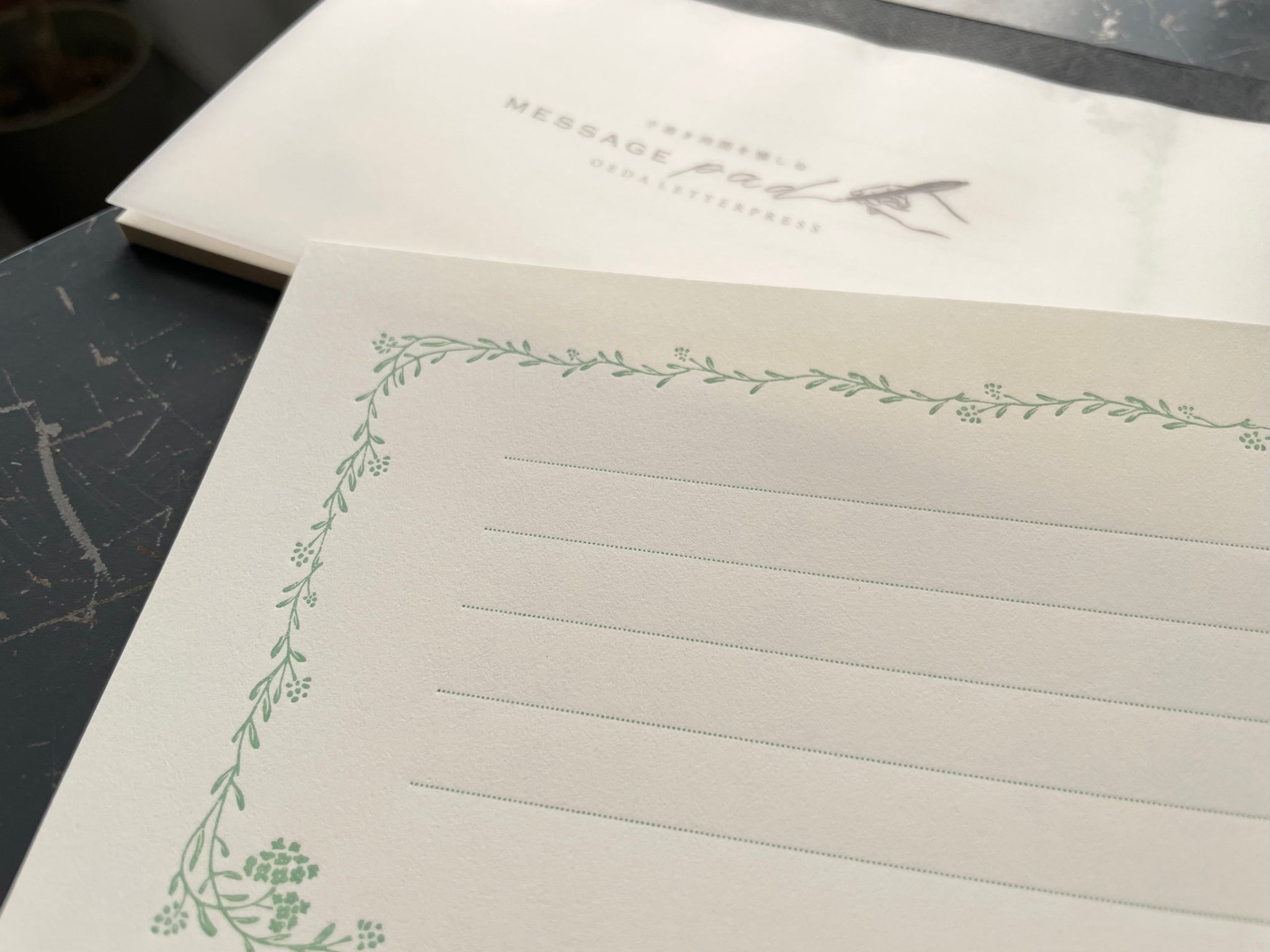 OEDA Letterpress Limited Edition Message pad [ Noble Pale blue / green / pink ]