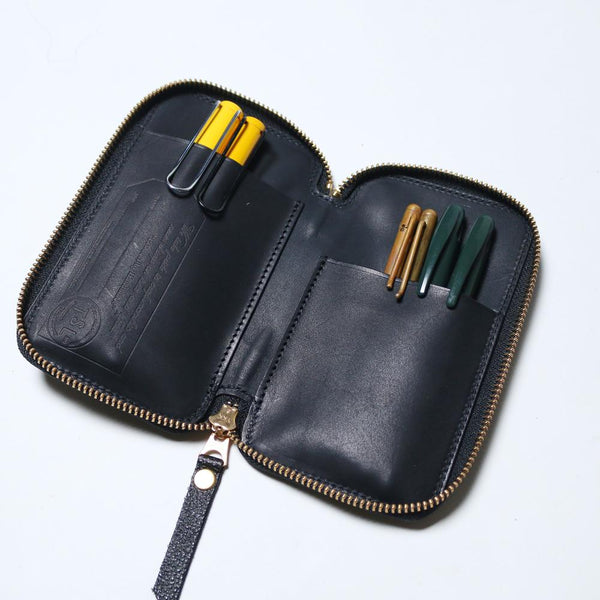 The Superior Labor KUROZAN Zip Pen Case- Black & Indigo TSL SL316 + SL317