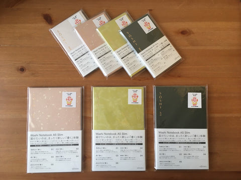 Washi SOSHI Notebook A5 or A6 Slim Size