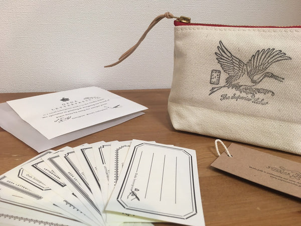 The Superior Labor - White Crane Pouch × Oeda Letterpress Sticker Set | Original & Limited Edition