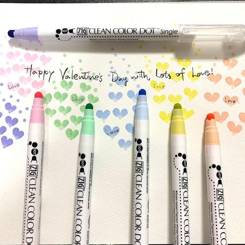  Kuretake Zig Clean Color Dot Pens Water Based Marker Single, 6  Mild Colors Set (TCSD-6100/6V) : Office Products